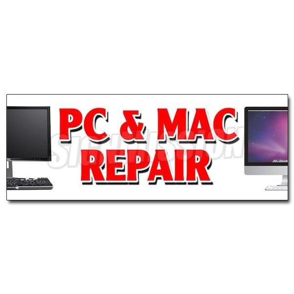 PC & MAC REPAIR DECAL sticker computers laptop smartphone netbooks PCs, D-36 Pc & Mac Repair